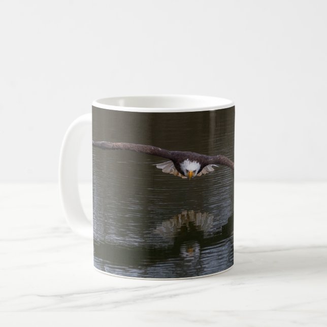Bald Eagle In Flight Coffee Mug (Front Left)