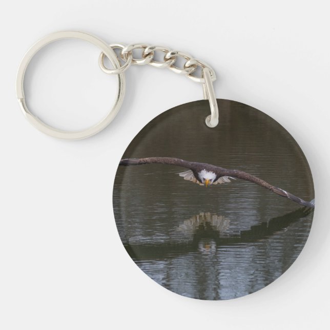 Bald Eagle in Flight Key Ring (Front)