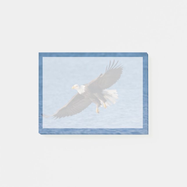 Bald eagle in flight post-it notes (Front)