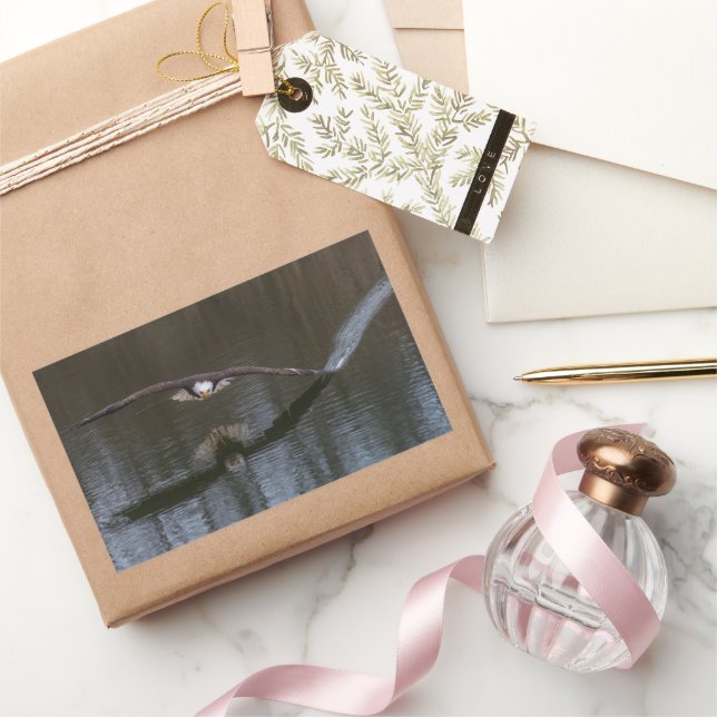 Bald Eagle in Flight Rectangular Sticker (Gifting)