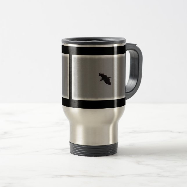 Bald Eagle in Flight Travel Mug (Front Right)