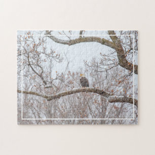 Bald Eagle In Snow Jigsaw Puzzle