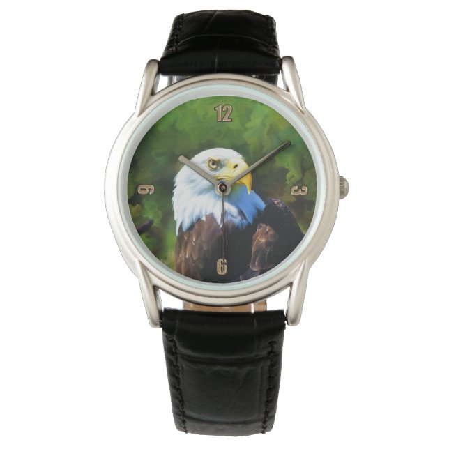Bald Eagle in Sunlight Wildlife Painting Watch (Front)