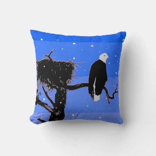 Bald Eagle in Winter  - Original Wildlife Art Cushion