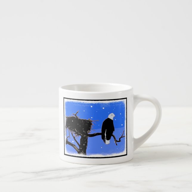 Bald Eagle in Winter  - Original Wildlife Art Espresso Cup (Right)