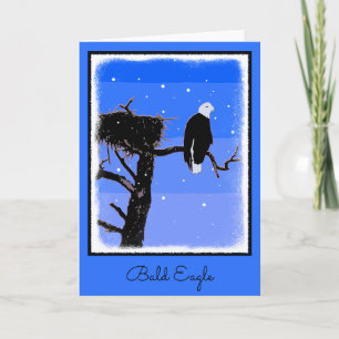 Bald Eagle in Winter  - Original Wildlife Art Holiday Card