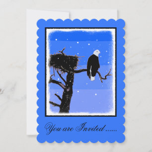 Bald Eagle in Winter - Original Wildlife Art Invitation