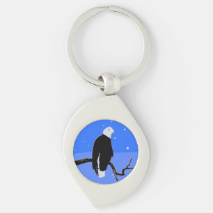 Bald Eagle in Winter  - Original Wildlife Art Key Ring