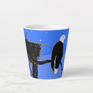 Bald Eagle in Winter - Original Wildlife Art Latte Mug