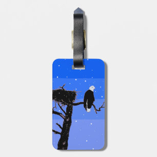 Bald Eagle in Winter - Original Wildlife Art Luggage Tag