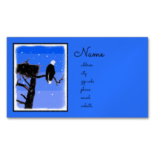 Bald Eagle in Winter  - Original Wildlife Art Magnetic Business Card