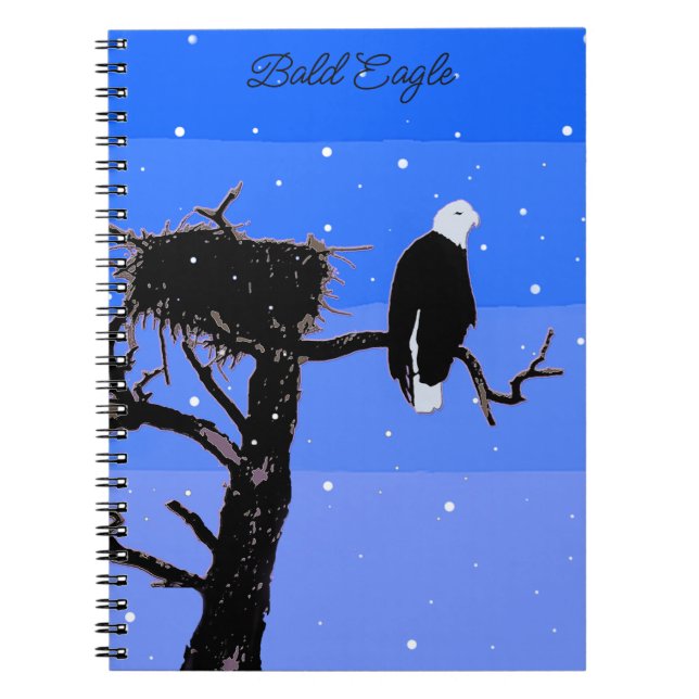 Bald Eagle in Winter  - Original Wildlife Art Notebook (Front)
