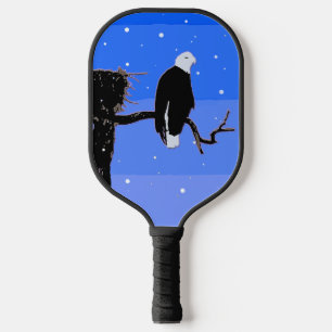 Bald Eagle in Winter - Original Wildlife Art Pickleball Paddle
