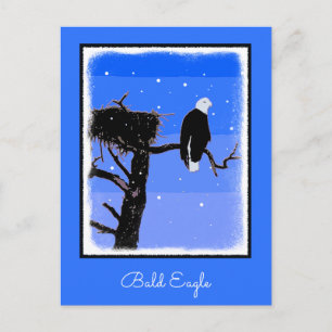 Bald Eagle in Winter - Original Wildlife Art Postcard