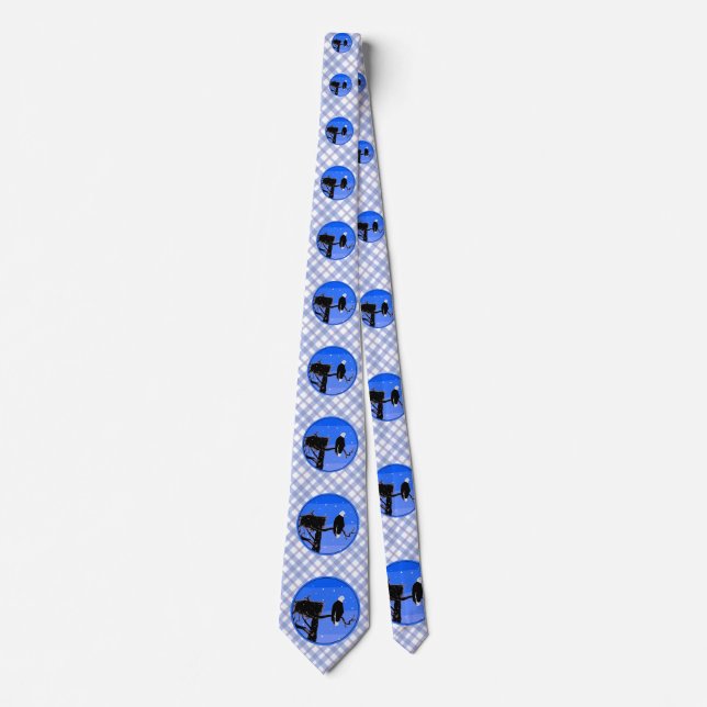 Bald Eagle in Winter  - Original Wildlife Art Tie (Front)