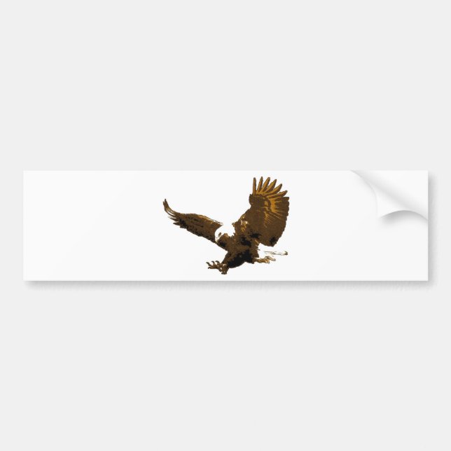 Bald Eagle Landing Bumper Sticker (Front)
