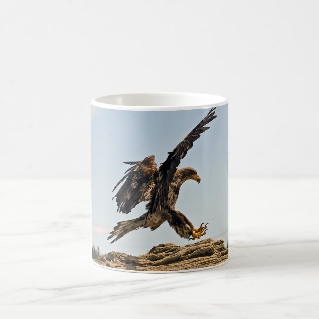 Bald Eagle Landing Coffee Mug (Center)