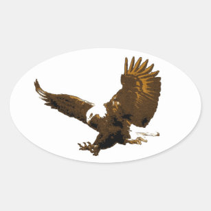 Bald Eagle Landing Oval Stickers