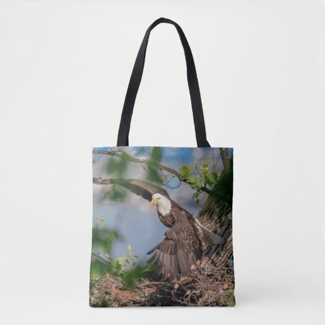 Bald Eagle leaving the nest Tote Bag (Front)