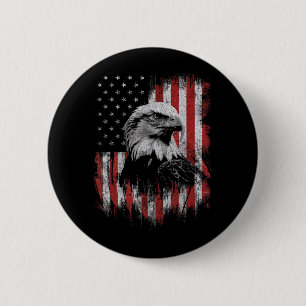 Bald Eagle Lover 4th of July Patriotic USA 6 Cm Round Badge