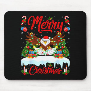 Bald Eagle Lover Xmas Lighting Santa Bald Eagle Ch Mouse Mat