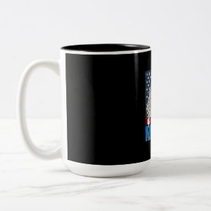 Bald Eagle Merica 4th of July Two-Tone Coffee Mug