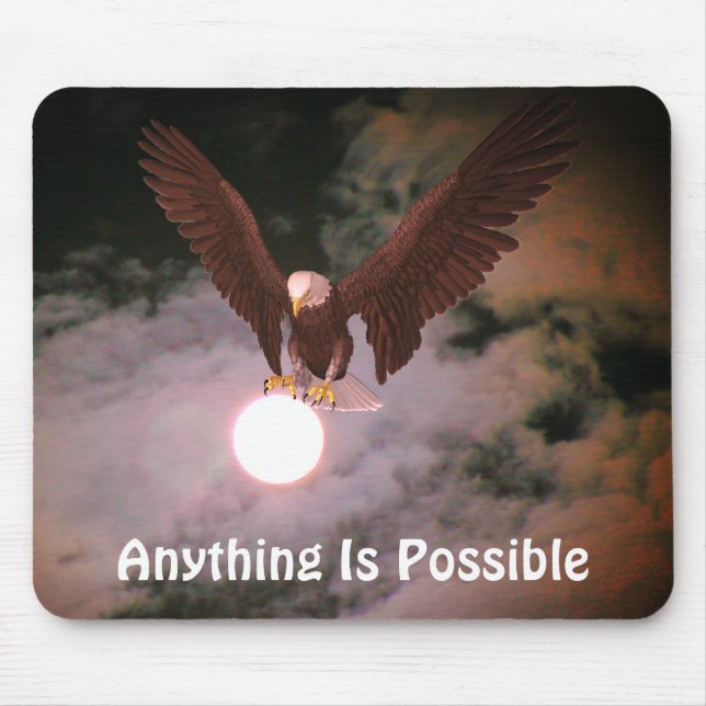 Bald Eagle Moon Possible Inspirational  Mouse Mat (Front)