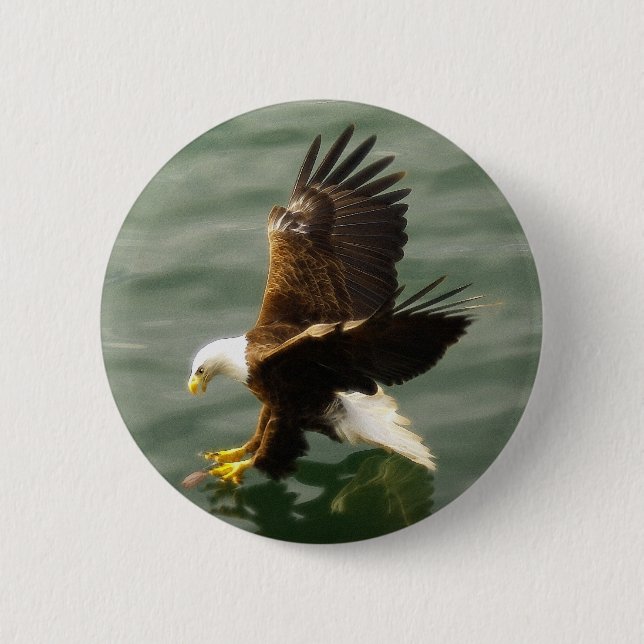 Bald Eagle Motivational Gift 6 Cm Round Badge (Front)