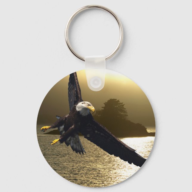 Bald Eagle Motivational Gifts Key Ring (Front)