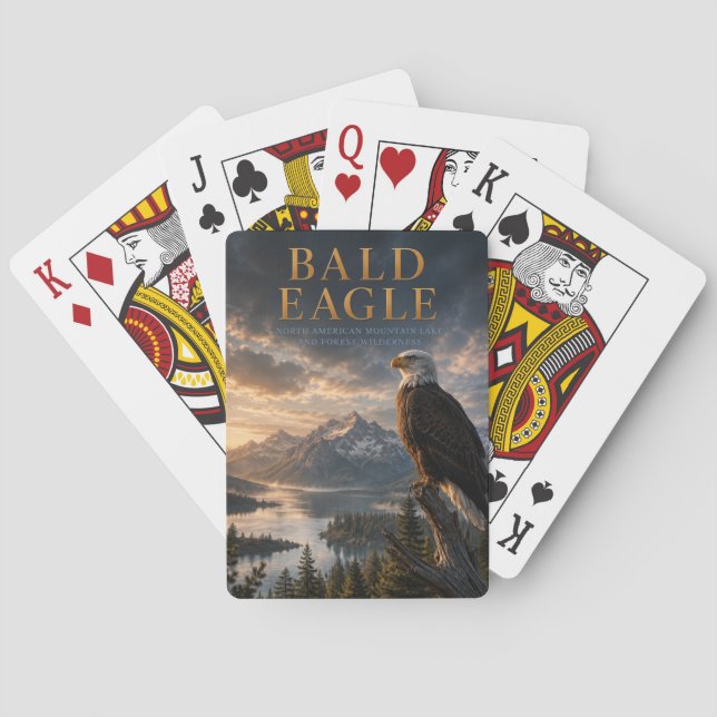 Bald Eagle Mountain Lake ANIMALS Poker Playing Cards (Back)