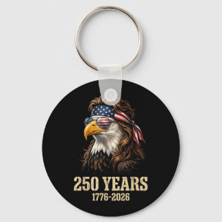 Bald Eagle Mullet 250 Years 1776 2026 4th Of July Key Ring