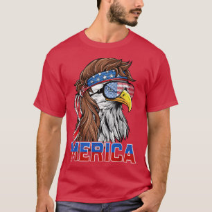 Bald Eagle Mullet Merica American Flag Patriotic 4 T-Shirt