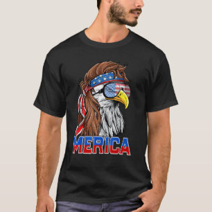 Bald Eagle Mullet Merica American Flag Patriotic 4 T-Shirt