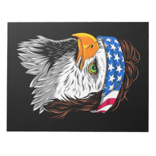 Bald Eagle Mullet USA Notepad