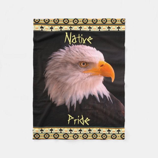 Bald Eagle Native American Pride Soft Fleece Blanket (Front)