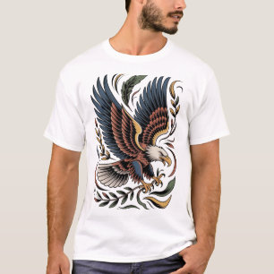 Bald Eagle Neo-Traditional Art Vintage Americana T-Shirt