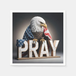 Bald Eagle On a Pray Sign Napkin