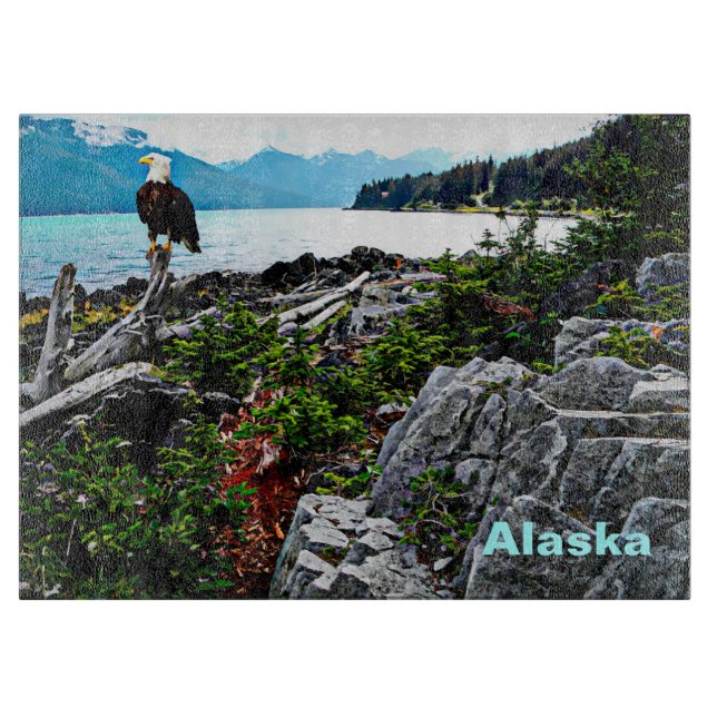 Bald Eagle On Alaska Coast Cutting Board (Front)