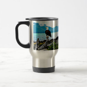 Bald Eagle On Alaska Coast Travel Mug