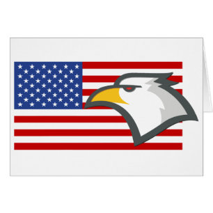 Bald Eagle on American Flag