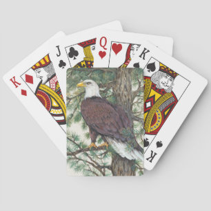 Bald Eagle on Branch Playing Cards