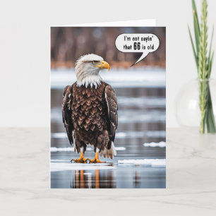 Bald Eagle On Ice For 66th Birthday Card