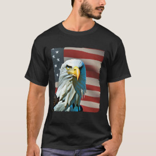 Bald Eagle On USA Flag American 4th of July T-Shirt