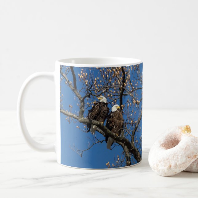 Bald Eagle Pair Coffee Mug (With Donut)