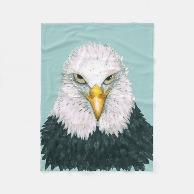 Bald Eagle Portrait Fleece Blanket (Front)
