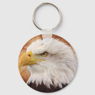 Bald Eagle Portrait Key Ring