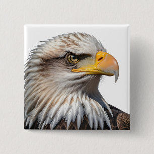 Bald Eagle Profile 15 Cm Square Badge