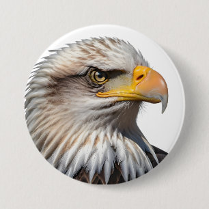 Bald Eagle Profile 7.5 Cm Round Badge