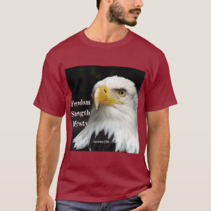 Bald eagle profile head on black background. T-Shirt