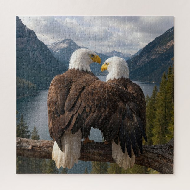 Bald Eagle Protecting His Mate Jigsaw Puzzle (Vertical)